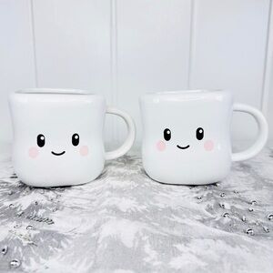 Target Bullseye Playground Christmas SET OF 2 White Marshmallow Ceramic Mugs